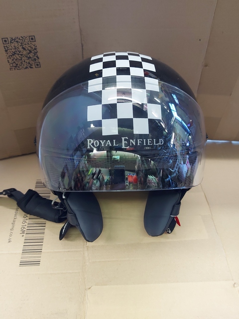 Royal Enfield GTXL open face helmet shop soiled gloss black XL